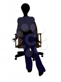 Royalty Free Photo of a Woman in an Office Chair