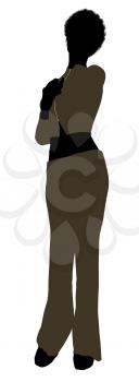 African Amercian female business executive silhouette on a white background
