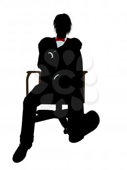 Royalty Free Clipart Image of a Man in a Suit in a Chair