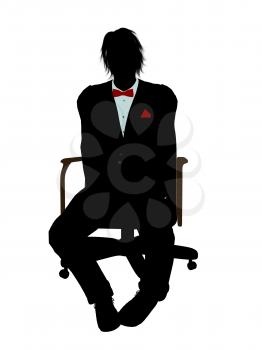 Royalty Free Clipart Image of a Man in a Suit in a Chair