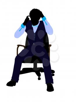 Royalty Free Clipart Image of a Man in an Office Chair