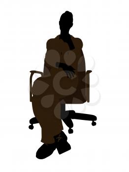 Royalty Free Clipart Image of a Woman in an Office Chair