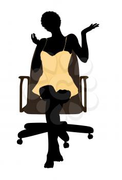 Royalty Free Clipart Image of a Woman in Lingerie Sitting on a Chair