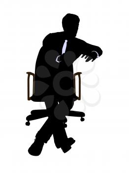 Royalty Free Clipart Image of a Man in a Chair