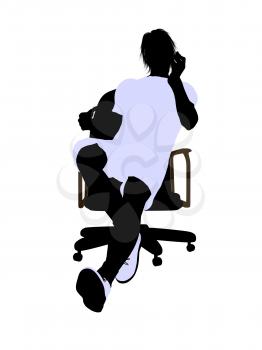 Royalty Free Clipart Image of a Tennis Player in a Chair