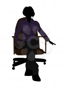Royalty Free Clipart Image of a Woman in a Chair