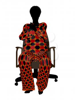 Royalty Free Photo of a Woman in Pyjamas Sitting in a Chair