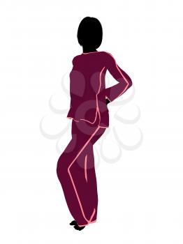 Royalty Free Clipart Image of a Woman in Pyjamas