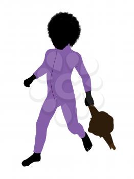 Royalty Free Clipart Image of a Little Boy With a Teddy Bear