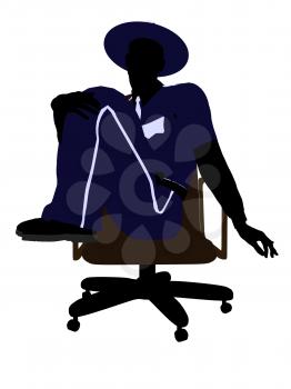 Royalty Free Clipart Image of a Police Office in a Chair