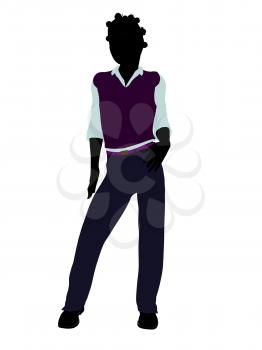 Royalty Free Clipart Image of a Girl in a Vest