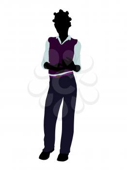 Royalty Free Clipart Image of a Girl in a Vest
