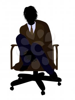 Royalty Free Clipart Image of a Boy Sitting in a Chair