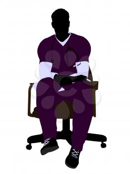Royalty Free Clipart Image of a Doctor in a Chair