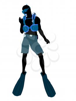 Royalty Free Clipart Image of a Scuba Diver
