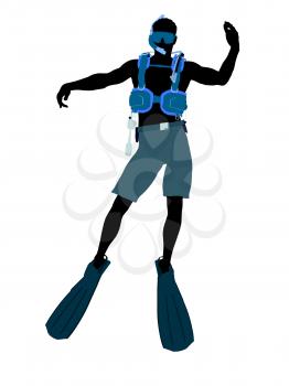 Royalty Free Clipart Image of a Scuba Diver