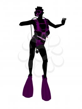 Royalty Free Clipart Image of a Scuba Diver