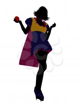 Royalty Free Clipart Image of a Girl Dressed Like Snow White