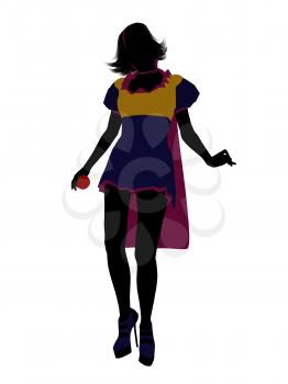 Royalty Free Clipart Image of a Girl Dressed Like Snow White