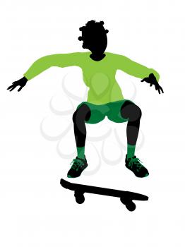 Royalty Free Clipart Image of a Skateboarder