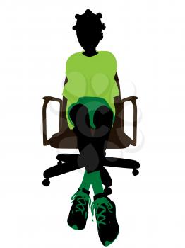 Royalty Free Clipart Image of a Person in a Chair