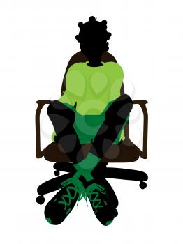 Royalty Free Clipart Image of a Person in a Chair
