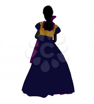 Royalty Free Clipart Image of a Woman in a Gown 