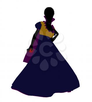Royalty Free Clipart Image of a Woman in a Gown