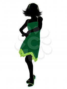 Royalty Free Clipart Image of Girl in Green
