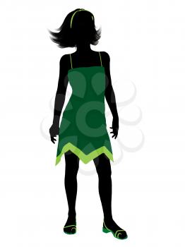 Royalty Free Clipart Image of Girl in Green