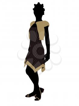 Royalty Free Clipart Image of a Girl in a Dress