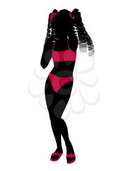 Royalty Free Clipart Image of a Girl in a Bikini