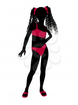Royalty Free Clipart Image of a Girl in a Bikini