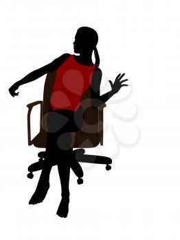 Royalty Free Clipart Image of a Woman Sitting on a Chair
