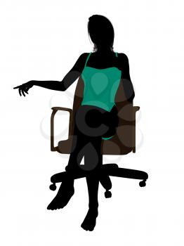 Royalty Free Clipart Image of Woman in a Suit Sitting in a Chair