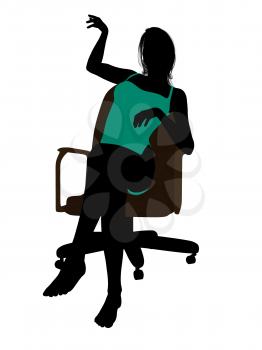 Royalty Free Clipart Image of Woman in a Suit Sitting in a Chair
