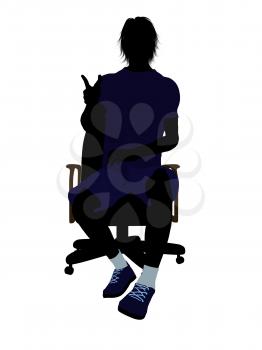 Royalty Free Clipart Image of a Guy in a Chair