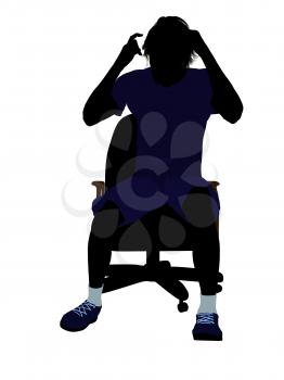 Royalty Free Clipart Image of a Guy on a Chair
