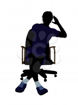 Royalty Free Clipart Image of a Guy on a Chair