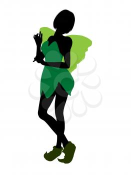 Royalty Free Clipart Image of a Fairy Silhouette