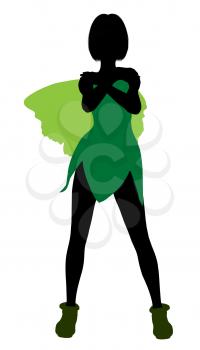 Royalty Free Clipart Image of a Fairy Silhouette