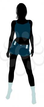 Royalty Free Clipart Image of a Woman in Lingerie