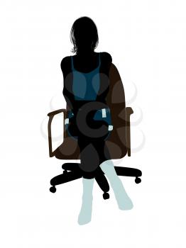 Royalty Free Clipart Image of a Woman in Lingerie in a Chair