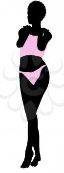 Royalty Free Clipart Image of a Woman in Underwear