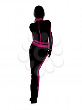 Royalty Free Clipart Image of a Woman in Workout Clothes