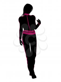 Female workout illustration silhouette on a white background