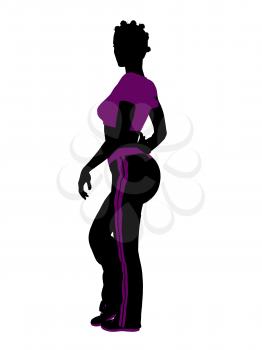 African american female workout illustration silhouette on a white background