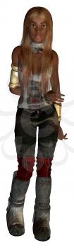 Royalty Free Clipart Image of a Steampunk Girl
