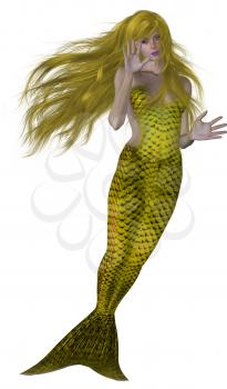 Royalty Free Clipart Image of a Blonde Mermaid