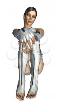 Royalty Free Clipart Image of a Science Fiction Woman